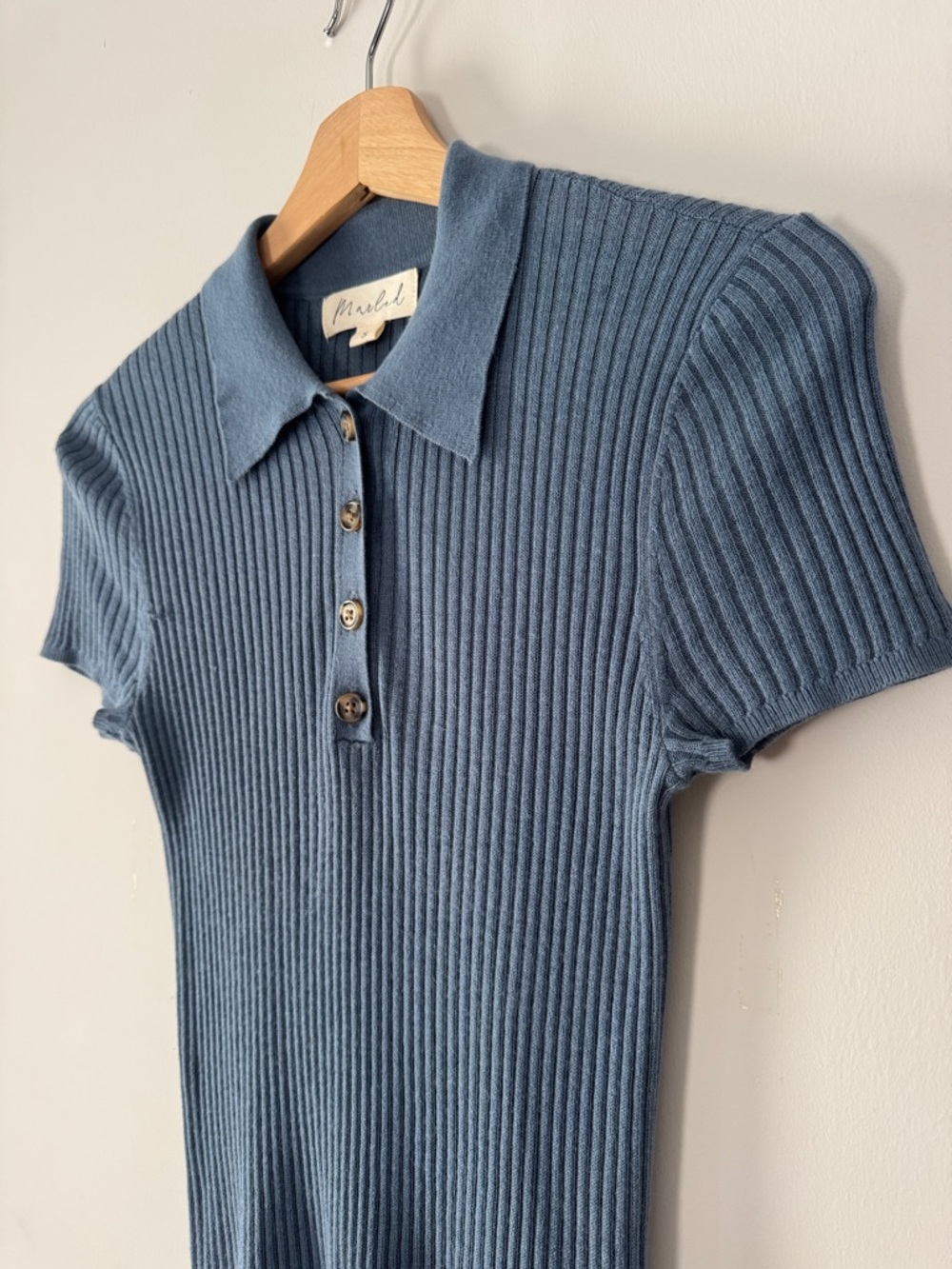 Wool Collared Tee - Picture 2 of 8